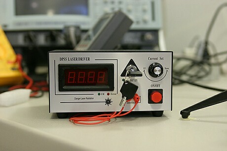 VD-II DPSS laser driver used in our laser systems of less than 400mW output power. (Front View)